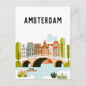 Amsterdam nederland briefkaart (Voorkant)