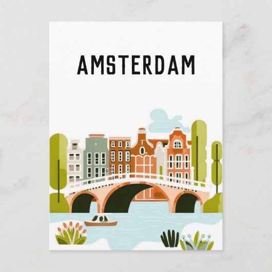 Amsterdam nederland briefkaart (Voorkant)