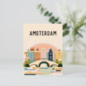 Amsterdam nederland briefkaart (Staand voorkant)