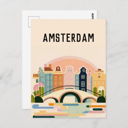 Amsterdam nederland briefkaart (Voorkant / Achterkant)