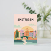 Amsterdam nederland briefkaart (Staand voorkant)