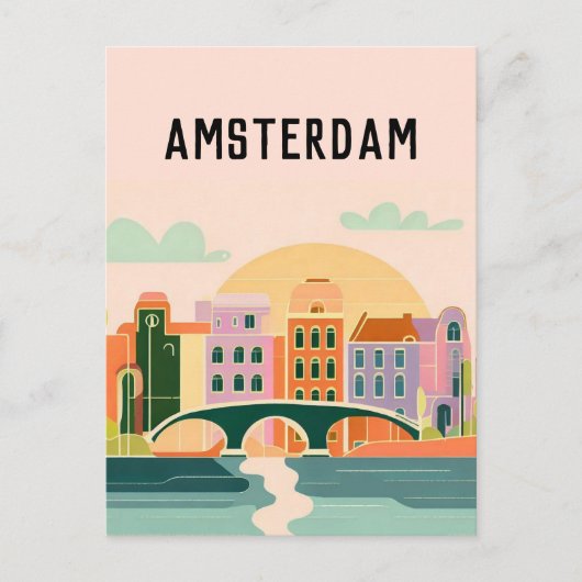 Amsterdam nederland briefkaart (Voorkant)