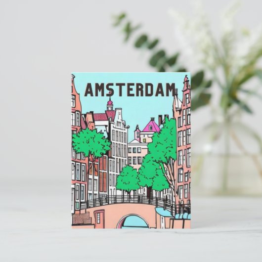 Amsterdam Nederland Briefkaart (Staand voorkant)