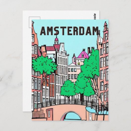 Amsterdam Nederland Briefkaart (Voorkant / Achterkant)