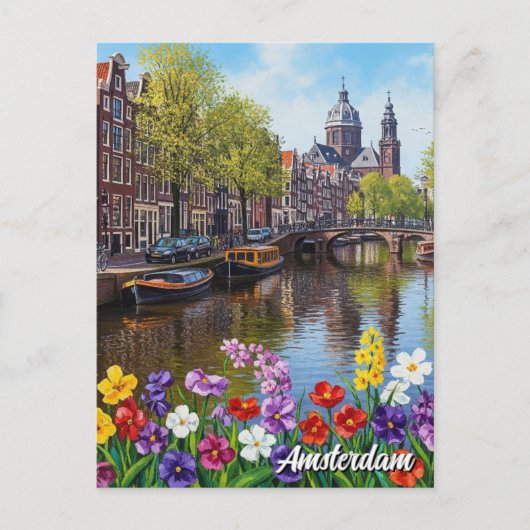 Amsterdam Nederland Briefkaart (Voorkant)