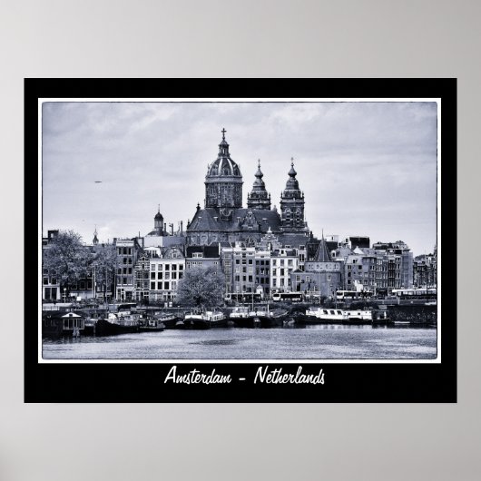Amsterdam - Nederland, BW Art (Poster) Poster (Voorkant)