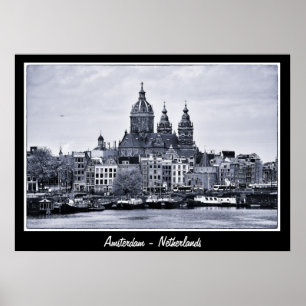 Amsterdam - Nederland, BW Art (Poster) Poster