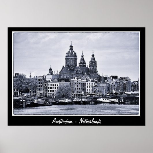 Amsterdam - Nederland, BW Art (Poster) Poster (Voorkant)