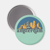 Amsterdam Nederland  City Skyline Magneet (Voorkant / Achterkant)