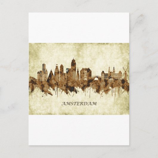 Amsterdam Nederland Cityscape Uitnodiging Briefkaart (Voorkant)
