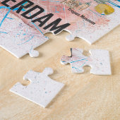 Amsterdam Nederland Clean Iconic City Map Legpuzzel (Zijkant)