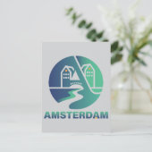 Amsterdam Nederland Europa Briefkaart (Staand voorkant)