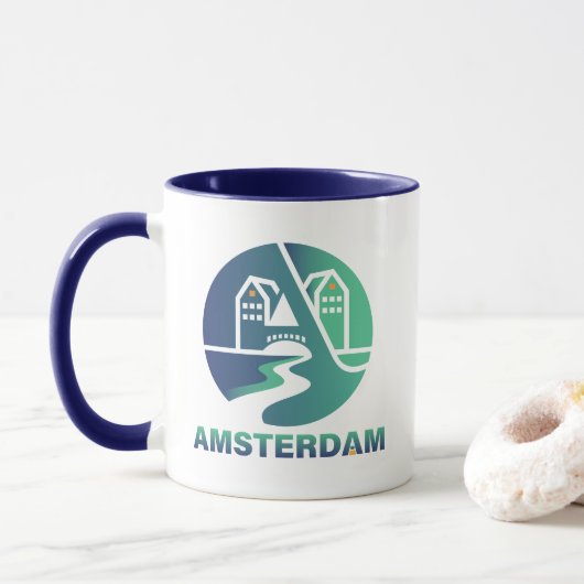Amsterdam Nederland Europa Mok (Met donut)