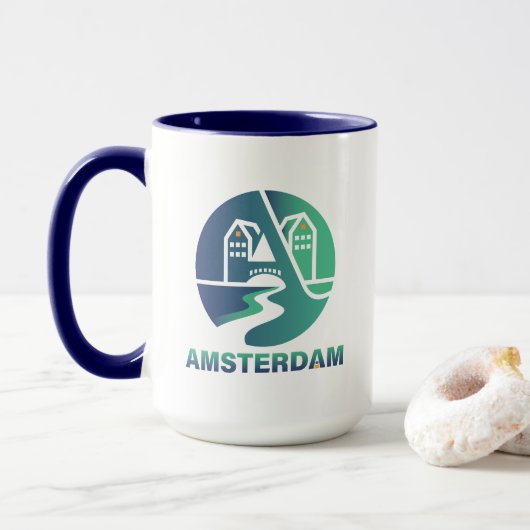 Amsterdam Nederland Europa Mok (Met donut)