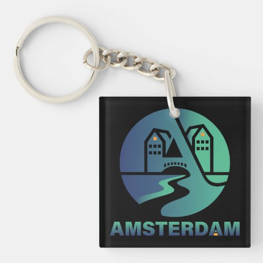 Amsterdam Nederland Europa Sleutelhanger (Voorkant)