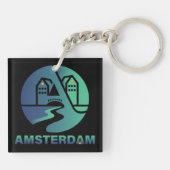 Amsterdam Nederland Europa Sleutelhanger (Achterkant)