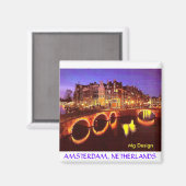 AMSTERDAM, NEDERLAND - Gepersonaliseerd Magneet (Voorkant / Achterkant)
