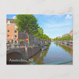 Amsterdam, Nederland Gracht Foto Ansichtkaart Briefkaart