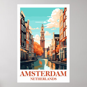 Amsterdam Nederland Grachten Reis Kunst Poster