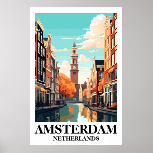 Amsterdam Nederland Grachten Reis Kunst Poster