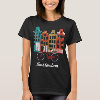 Amsterdam Nederland Heritage Europe Travel Bike T-shirt