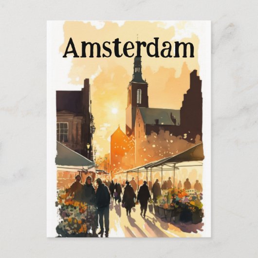 Amsterdam Nederland Holland Briefkaart (Voorkant)