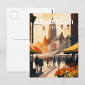 Amsterdam Nederland Holland Briefkaart (Voorkant / Achterkant)