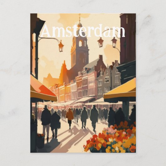 Amsterdam Nederland Holland Briefkaart (Voorkant)