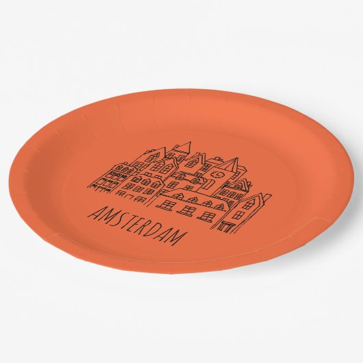 Amsterdam Nederland Holland City Souvenir Papieren Bordje (Gekanteld)