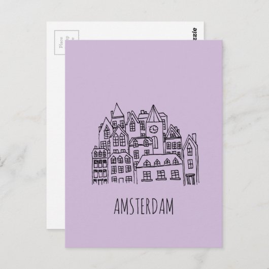 Amsterdam Nederland Holland City Souvenir Sinaasap Briefkaart (Voorkant / Achterkant)