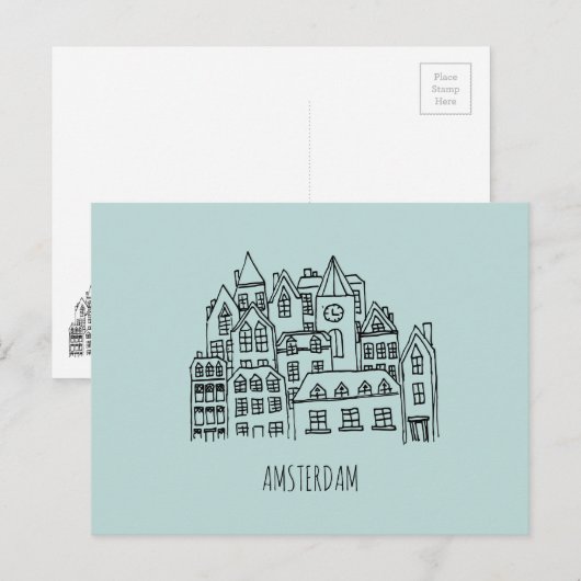 Amsterdam Nederland Holland City Souvenir Sinaasap Briefkaart (Voorkant / Achterkant)