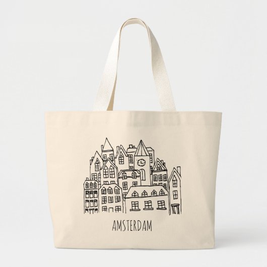 Amsterdam Nederland Holland City Souvenir Sinaasap Grote Tote Bag (Voorkant)