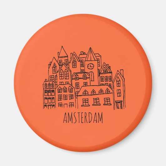 Amsterdam Nederland Holland City Souvenir Sinaasap Magneet (Voorkant)
