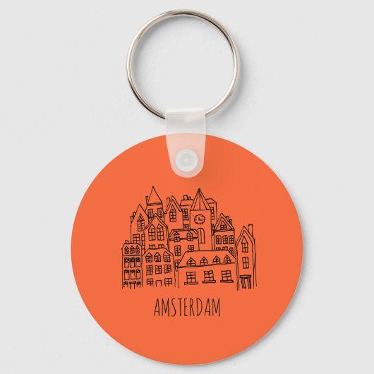 Amsterdam Nederland Holland City Souvenir Sinaasap Sleutelhanger (Voorkant)