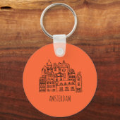 Amsterdam Nederland Holland City Souvenir Sinaasap Sleutelhanger (Voorkant)