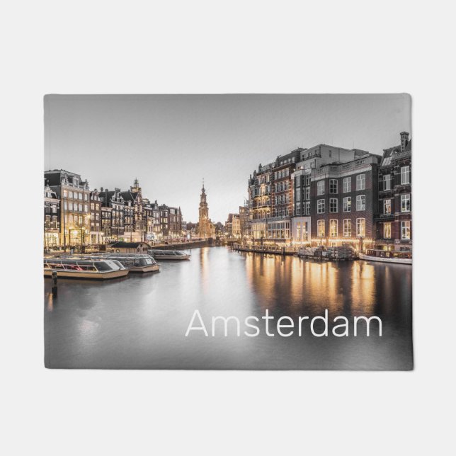 Amsterdam Nederland Holland Nederlands Souvenir Deurmat (Voorkant)