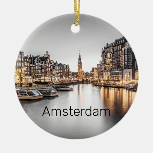 Amsterdam Nederland Holland Nederlands Souvenir Keramisch Ornament (Voorkant)