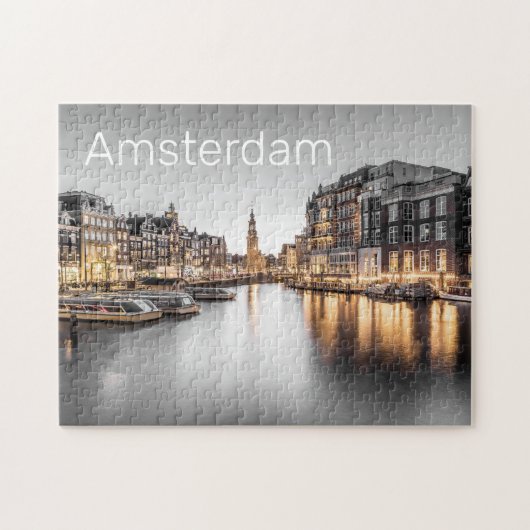 Amsterdam Nederland Holland Nederlands Souvenir Legpuzzel (Horizontaal)
