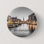 Amsterdam Nederland Holland Nederlands Souvenir Ronde Button 5,7 Cm (Voorkant)