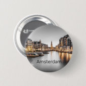 Amsterdam Nederland Holland Nederlands Souvenir Ronde Button 5,7 Cm (Voorkant /achterkant)