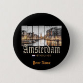 Amsterdam Nederland Holland souvenir Ronde Button 5,7 Cm (Voorkant)