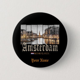 Amsterdam Nederland Holland souvenir Ronde Button 5,7 Cm