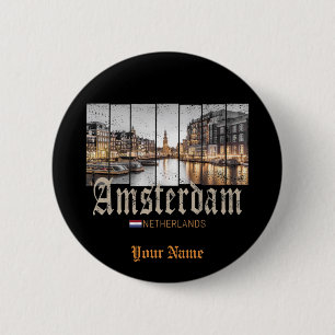 Amsterdam Nederland Holland  souvenir Ronde Button 5,7 Cm