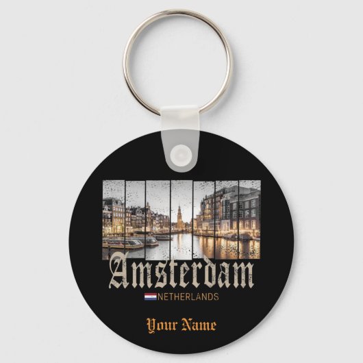 Amsterdam Nederland Holland  souvenir Sleutelhanger (Voorkant)