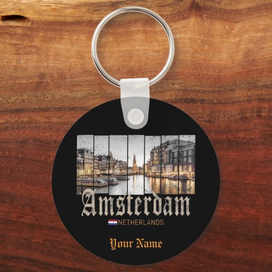 Amsterdam Nederland Holland souvenir Sleutelhanger (Voorkant)