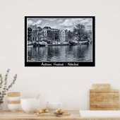 Amsterdam - Nederland, Huisboten (Poster) Poster (Keuken)