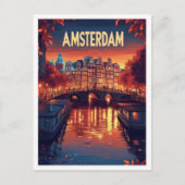 Amsterdam Nederland  Illustratie Reizen Briefkaart (Voorkant)