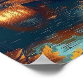 Amsterdam Nederland  Illustratie Reizen Poster (Hoek)