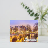 Amsterdam, Nederland, in de vroege avond Briefkaart (Staand voorkant)