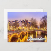 Amsterdam, Nederland, in de vroege avond Briefkaart (Voorkant / Achterkant)